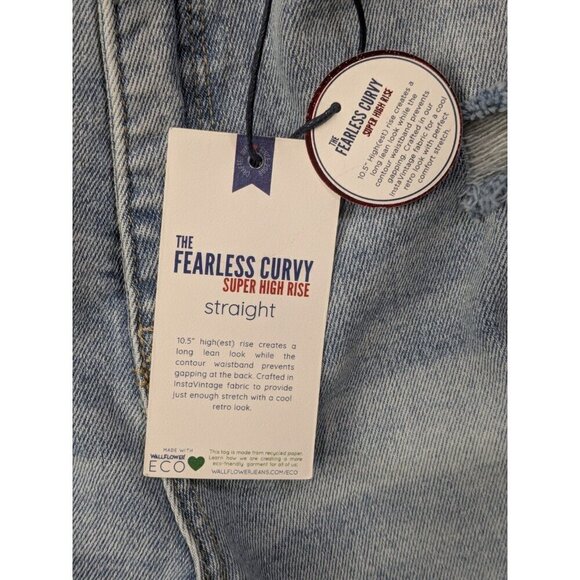 Wallflower The Fearless Curvy Super High Rise Straight Jeans Womens 9 / 29 Blue - Picture 6 of 16